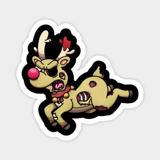 Zombie Christmas Reindeer Magnet