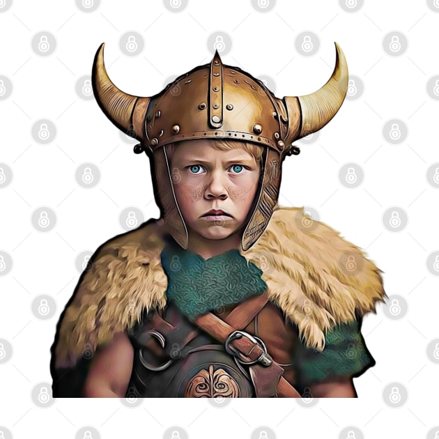 Viking Child Fearless Boy Young Viking Warrior by Unboxed Mind of J.A.Y LLC 