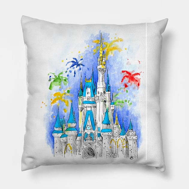 WDW Fireworks Pillow by DanaBeyer