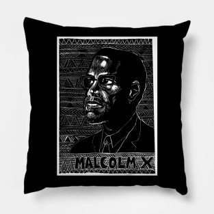 Malcolm X 1956 Poster Art Rachel Romero Pillow