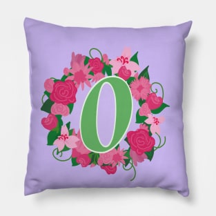 Monogram O, Personalized Floral Initial Pillow