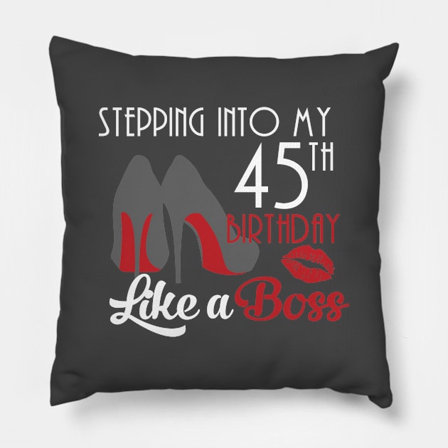 Stepping into my 45th Pillow by Litho