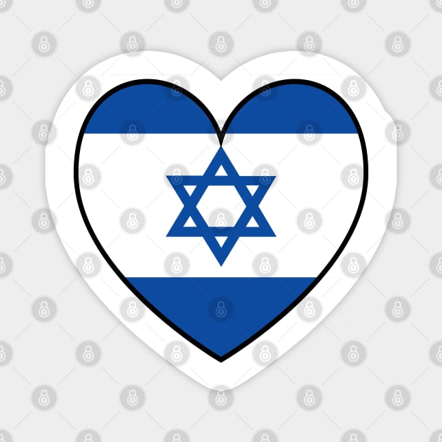 Flag of Israel - Israel Flag in Heart - Freedom Magnet by Gold Turtle Lina