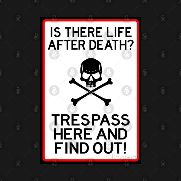 Is there life after death? Trespass here and find out by  The best hard hat stickers 