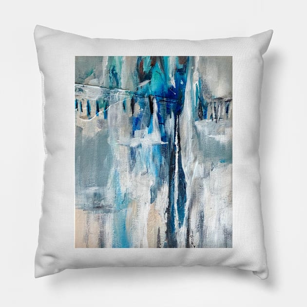 Diversion Acrylic Abstract Expressionist Painting Pillow by aldersmith