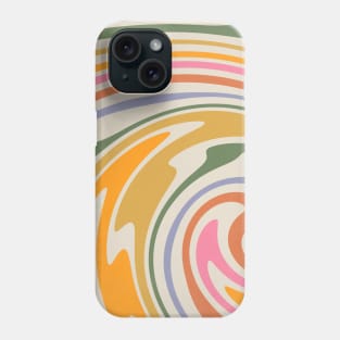 Rainbow Swirl Abstract Retro 70s Phone Case