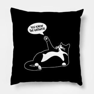 Lazy cat slogan Pillow