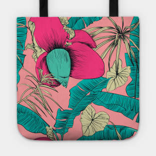 Seamless tropical pattern with banana palms Tote