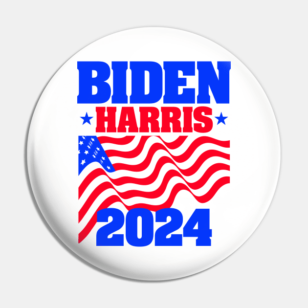 Biden-Harris 2024 for Light Backgrounds Pin by MotiviTees