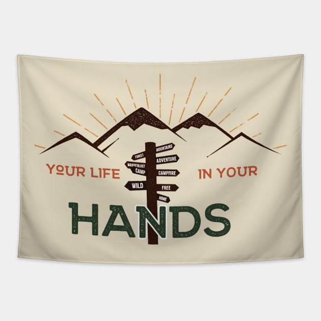 Your life in your hands WILD FREE Tapestry by Mint Tees