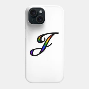 Rainbow Cursive Letter J Phone Case