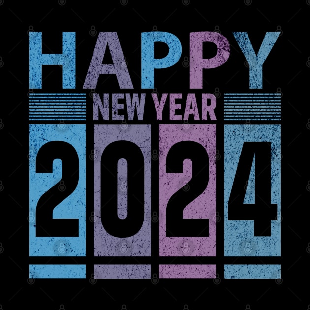 Happy New Year 2024 fun grunge design by Luxinda