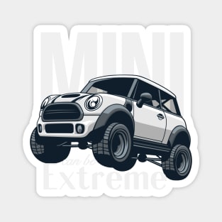 Car mini retro offroad extreme white Magnet