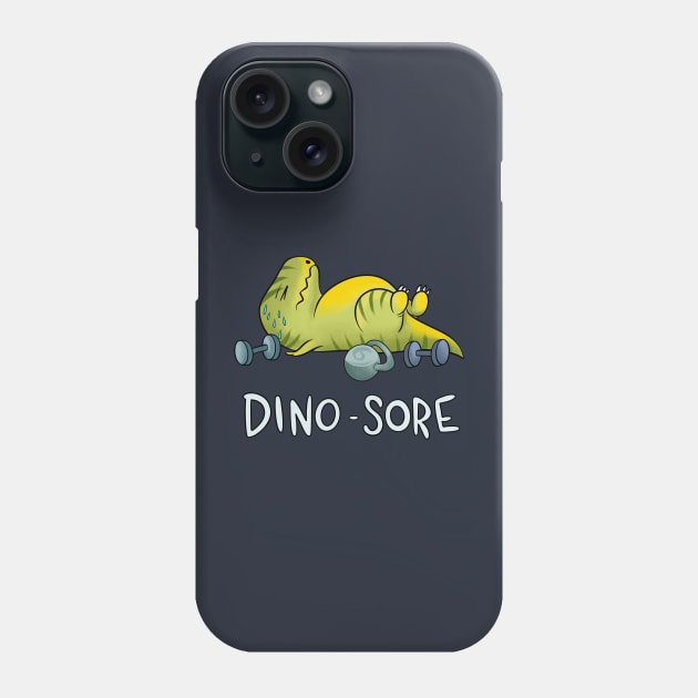 Dinosaur sore from gym Phone Case by eternalshadeart