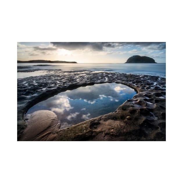 Sky reflections in a rockpool on the nsw central coast near lion island by Geoff79