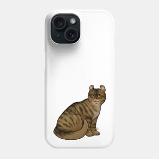 Cat - American Curl - Shorthair Dark Brown Tabby Phone Case