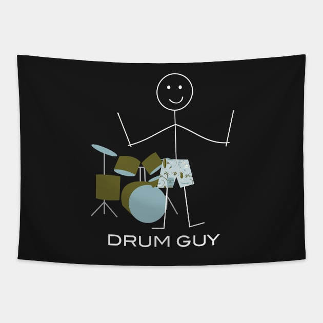 Funny Mens Drum Guy Tapestry by whyitsme