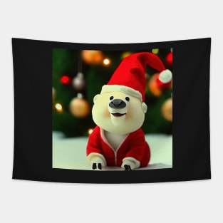 Capybara Christmas Claymation Tapestry