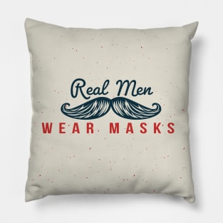 Real Men Wear Masks - Mustache Pillow