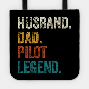 Husband Dad Pilot Legend Retro Vintage Tote
