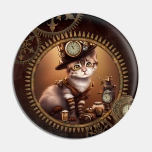 Little steampunk kitten Pin