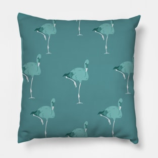 Teal Flamingos Pillow
