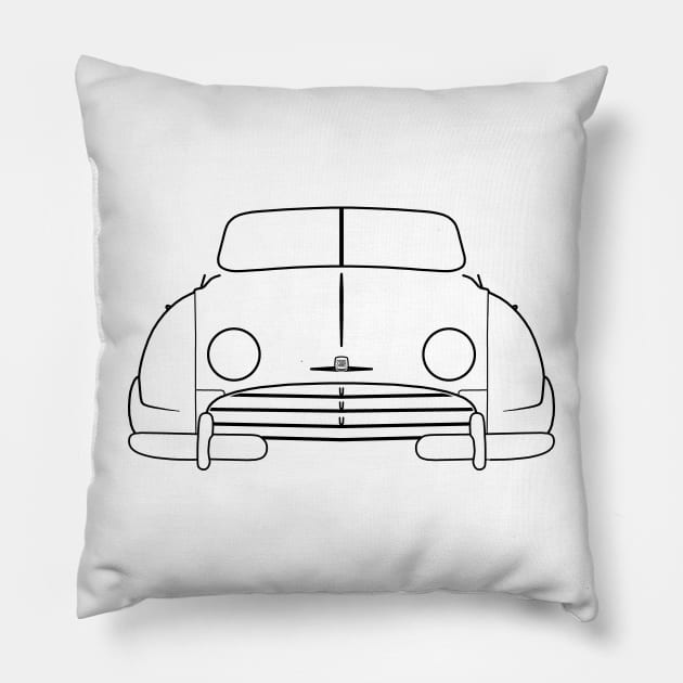 Saab 92 1950s classic car black outline graphic Pillow by soitwouldseem