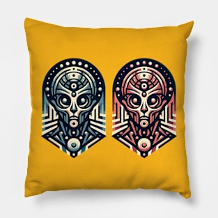 Red Alien or Blue Alien Pillow