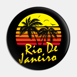 Rio De Janeiro Retro Sunset Pin