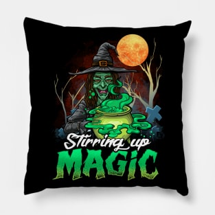 SCARY WICKED WITCH IS STIRRING UP MAGIC Pillow