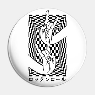 Japanese Hands With Rock N Roll Mudra On Chess Pin