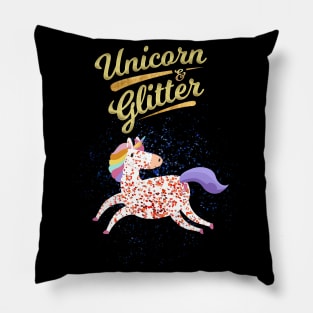 Glitter Unicorn Pillow