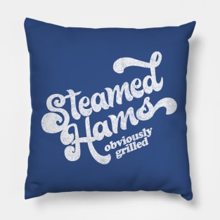 Steamed Hams / Obviously Grilled (White) Faded Style Pillow