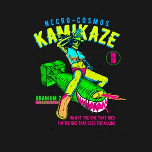 Tokebi's Retro Sci-fi Kamikaze Bomb Skull T-Shirt
