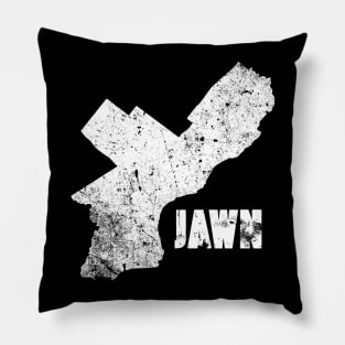 Philly Jawn Philadelphia Map Distressed Gritty Retro Style Pillow