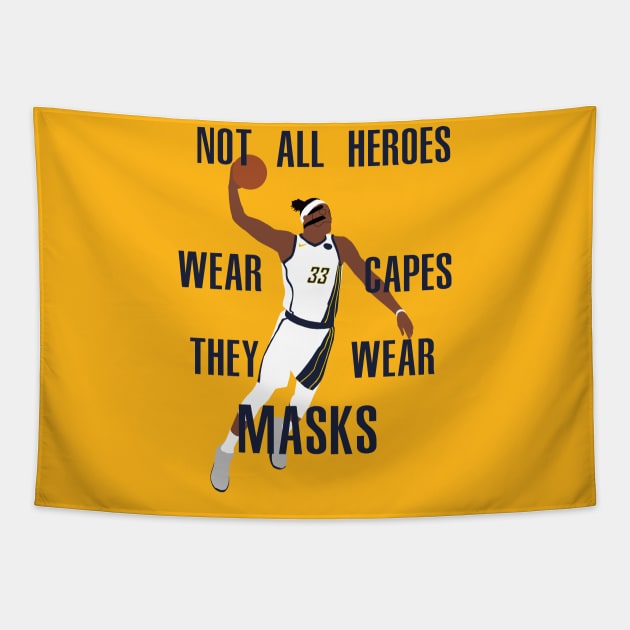 Myles Turner "Not All Heroes Wear Capes" Tapestry by xRatTrapTeesx