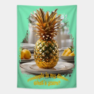 Pineapple dinner. AI generated image Tapestry