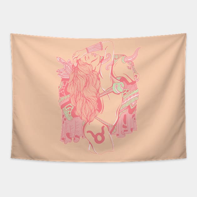 Lpink Taurus Beauty Tapestry by kenallouis