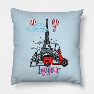 Addicted to Paris (Bonjour) Pillow