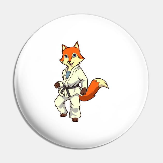 Comic fox does judo Pin by Modern Medieval Design