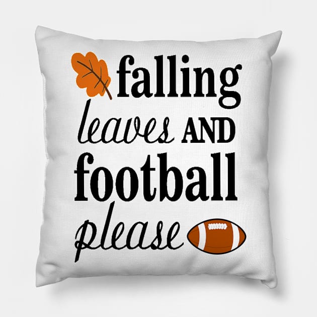 Falling Leaves And Football Please Pillow by karascom