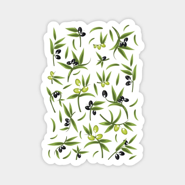 vintage olive pattern Magnet by nickemporium1