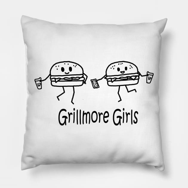 Grillmore Girls Pillow by PelicanAndWolf