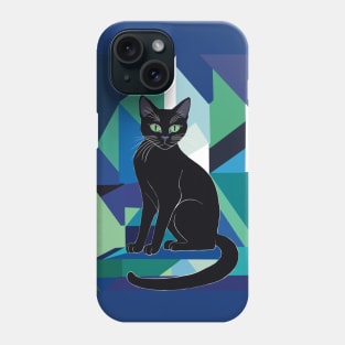 Sitting Black Cat Phone Case