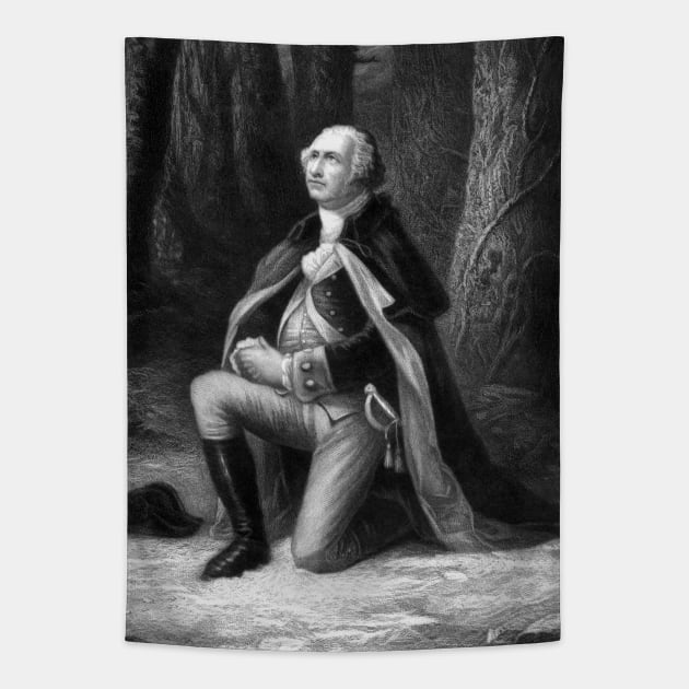 General Washington Praying At Valley Forge Tapestry by warishellstore