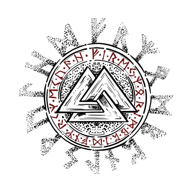 Valknut with runes by BlackForge