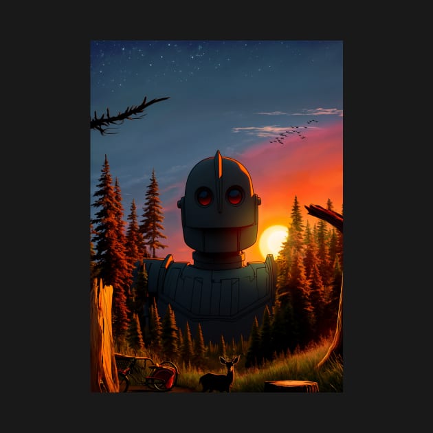 The Iron Giant Amongst the Forest by POPITONTHEWALL