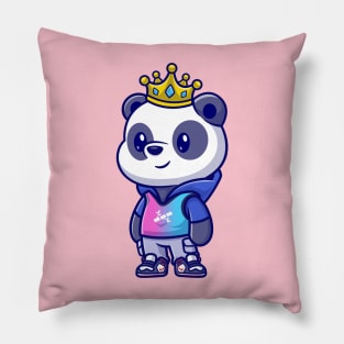 Cute Cool Panda Wearing Hoodie Cartoon Pillow