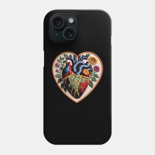 Bold in Botanicals Heart Embroidered Patch Phone Case