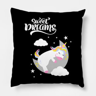 SWEET Dreams Cute Unicorn Quotes Pillow